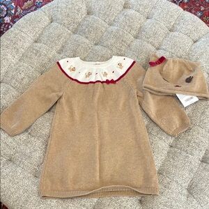Gymboree kitten sweater dress with hat size 18-24 mths